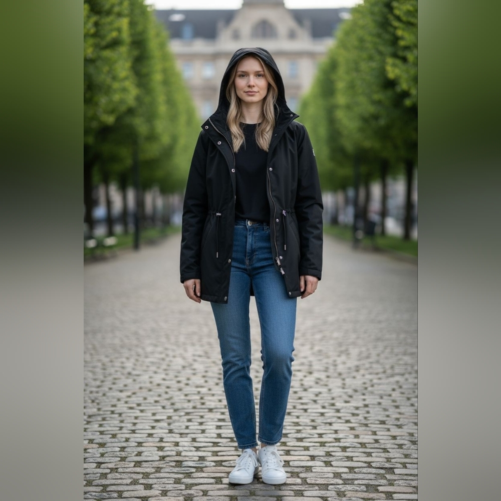 Nautica Black Hooded Jacket